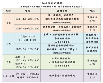 【活動公告】114-1 資源教室活動圖片(另開新視窗)